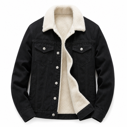 Men's Winter Warm Sherpa Lined Denim Jacket