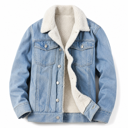 Men's Winter Warm Sherpa Lined Denim Jacket
