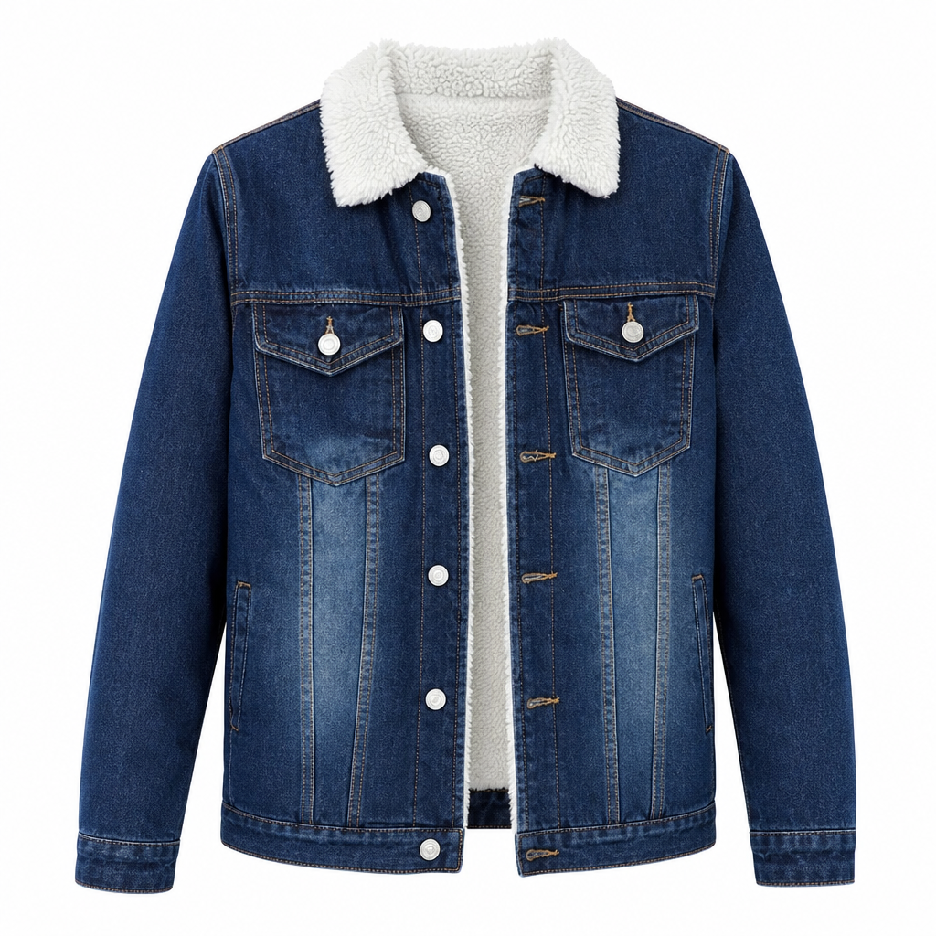 Men's Winter Warm Sherpa Lined Denim Jacket