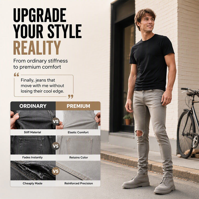 Men's Trendy Ripped Slim-Fit Jeans
