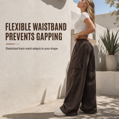 💖Black Friday Mega Deal – 50% off!💖Women's High Waisted Wide Leg Baggy Cargo Pants with Utility Pockets Loose Fit Cotton Blend Trousers