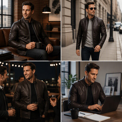 Warm Slim-Fit Biker Jacket 🏍️✨ – Stylish & Cozy Outerwear | Free Shipping 🚚