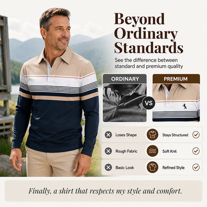 ⏰Limited-time 50% OFF|Men's Classic Color-Block Striped Top