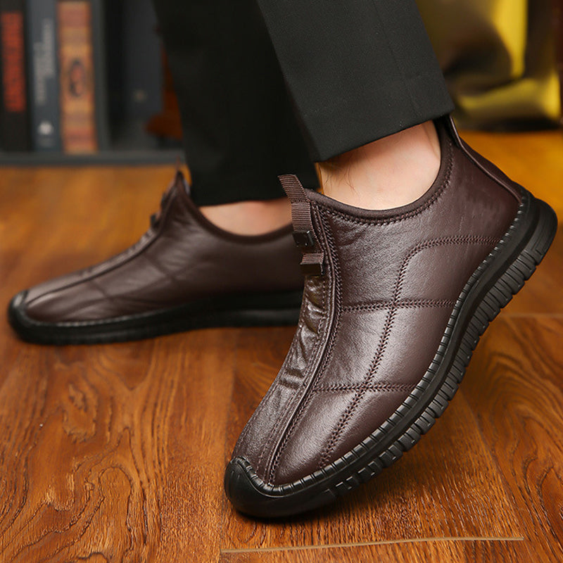 Men's Plush-Lined Non-Slip Walking Shoes