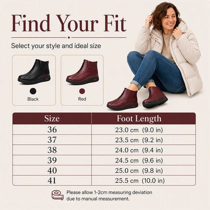 ❄️🛍️ Non-slip, comfortable & elegant – Natural Leather Ankle Boots