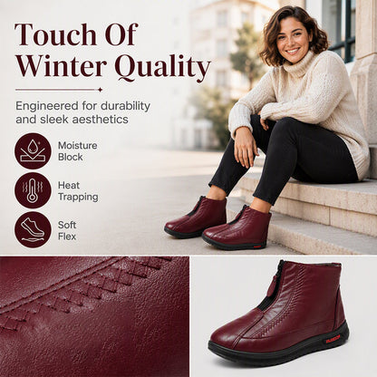 ❄️🛍️ Non-slip, comfortable & elegant – Natural Leather Ankle Boots