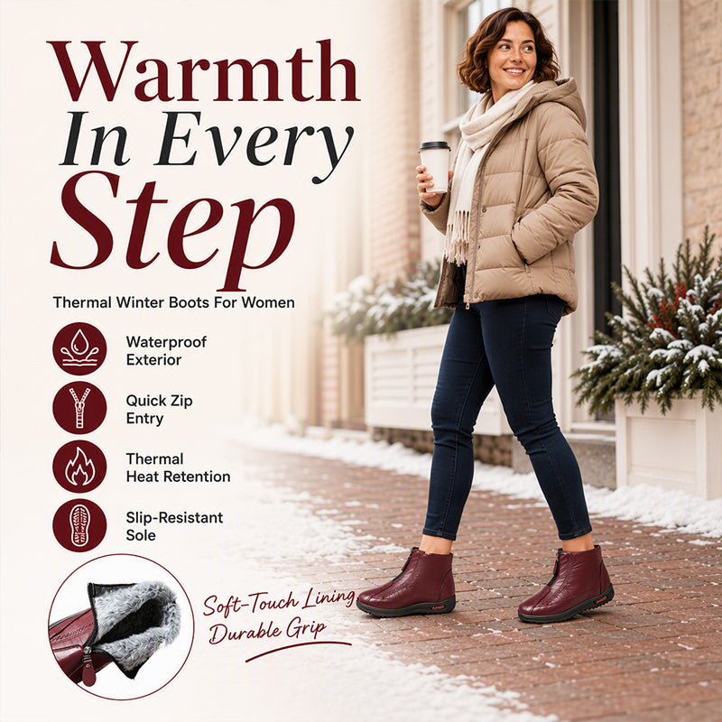❄️🛍️ Non-slip, comfortable & elegant – Natural Leather Ankle Boots