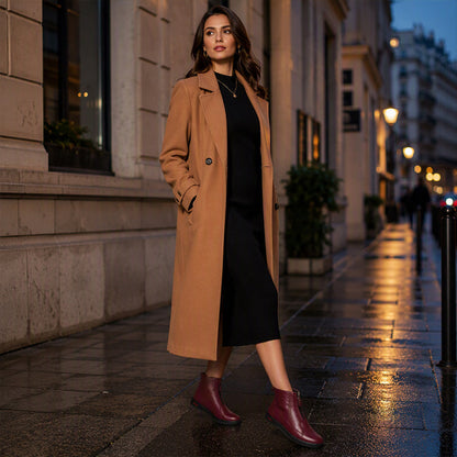 ❄️🛍️ Non-slip, comfortable & elegant – Natural Leather Ankle Boots