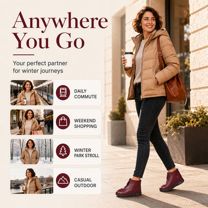 ❄️🛍️ Non-slip, comfortable & elegant – Natural Leather Ankle Boots
