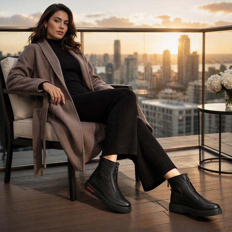 ❄️🛍️ Non-slip, comfortable & elegant – Natural Leather Ankle Boots