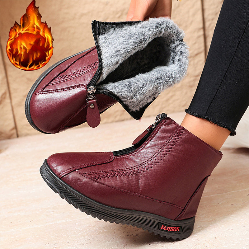 ❄️🛍️ Non-slip, comfortable & elegant – Natural Leather Ankle Boots