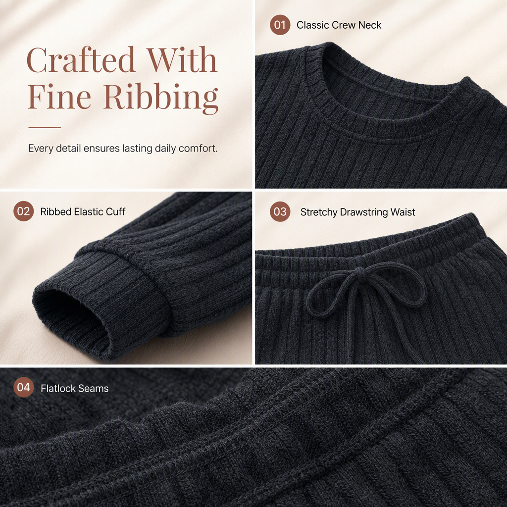 Women's Casual Knit Loungewear Set
