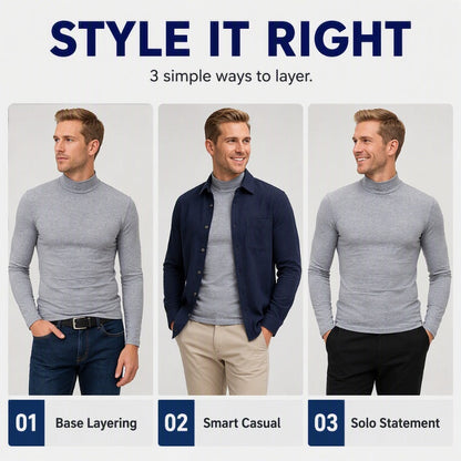 Men's Slim Fit Mock Turtleneck Top