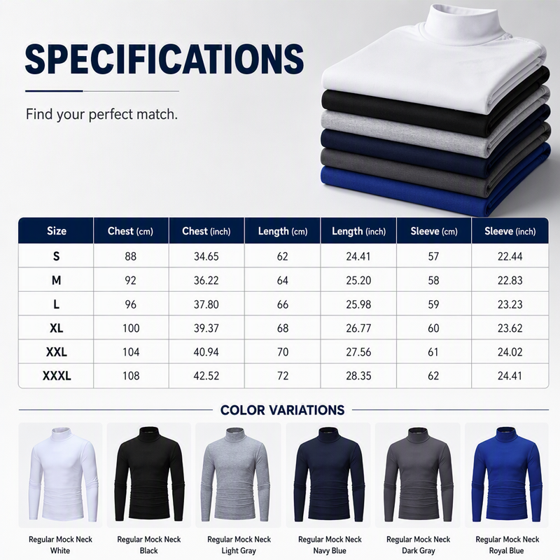 Men's Slim Fit Mock Turtleneck Top