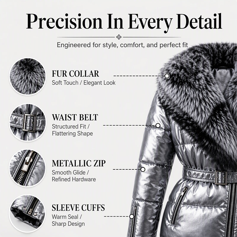 🔥Free Shipping✈️Women's Lined Jacket with Faux Fur Collar