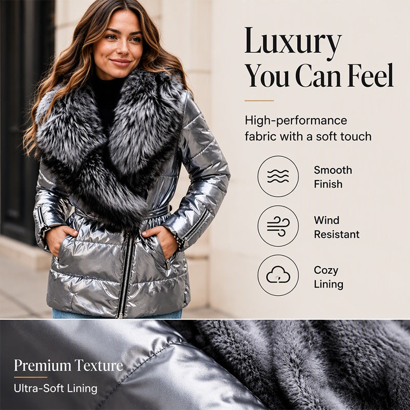 🔥Free Shipping✈️Women's Lined Jacket with Faux Fur Collar