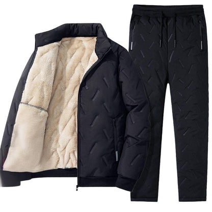 Men's Stylish Warm Jacket & Pants Two-Piece Set