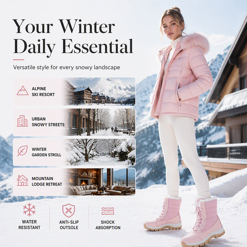 ❄️ Women's Waterproof Plush-Lined Mid-Calf Snow Boots ✨ – 50% OFF | Warm Winter Comfort