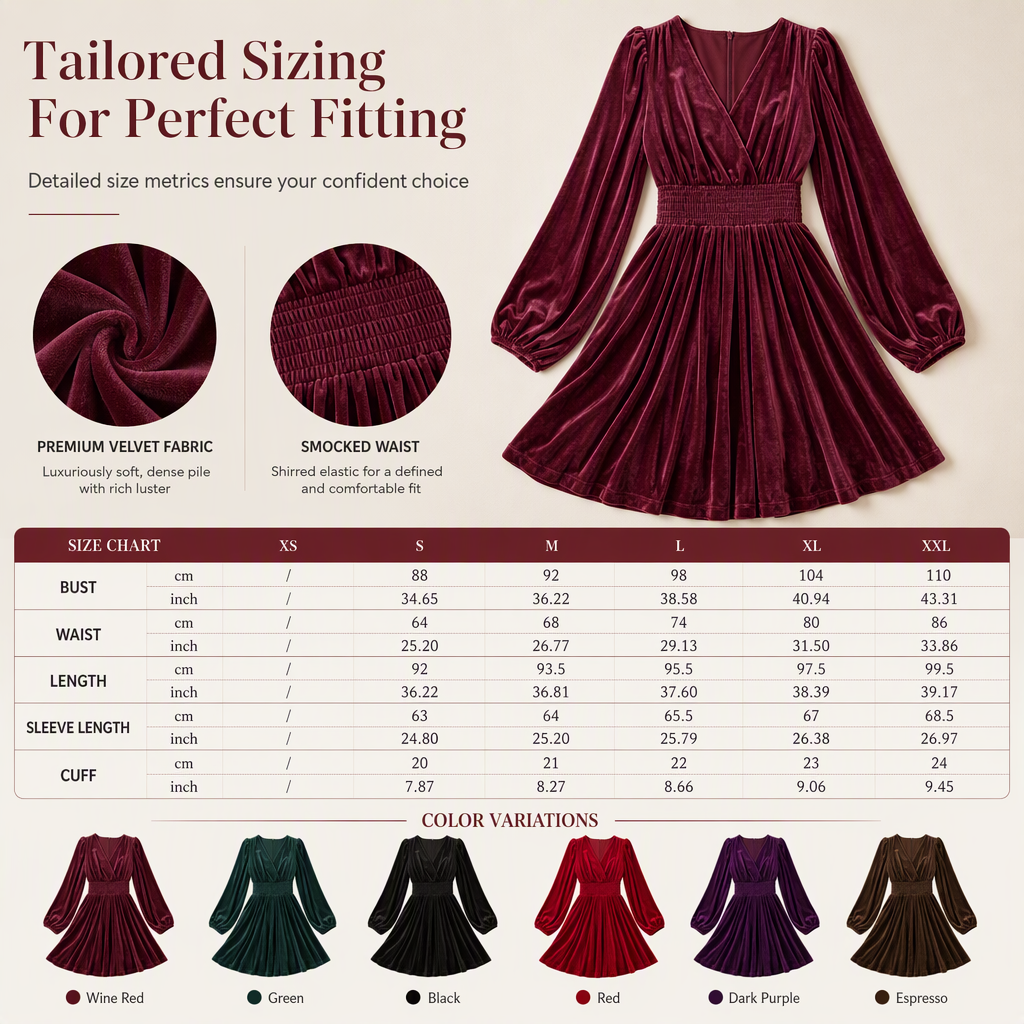 Women's Solid Color Velvet V Neck Long Sleeve Maxi Dress