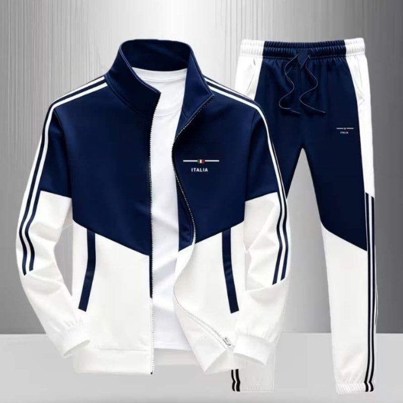 Men's Colorblock Zip-Up Jacket & Drawstring Pants Set