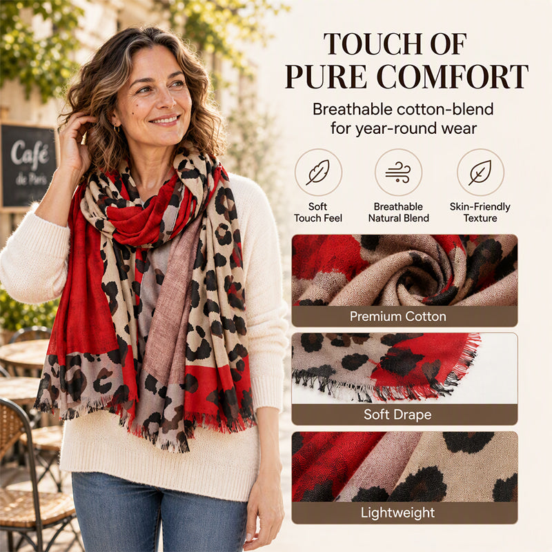 🧣 Versatile Lightweight Leopard Print Shawl Scarf 🐆✨ – 50% OFF | 30-Day Money-Back Guarantee