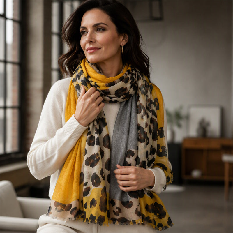 🧣 Versatile Lightweight Leopard Print Shawl Scarf 🐆✨ – 50% OFF | 30-Day Money-Back Guarantee