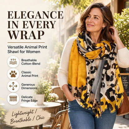 🧣 Versatile Lightweight Leopard Print Shawl Scarf 🐆✨ – 50% OFF | 30-Day Money-Back Guarantee