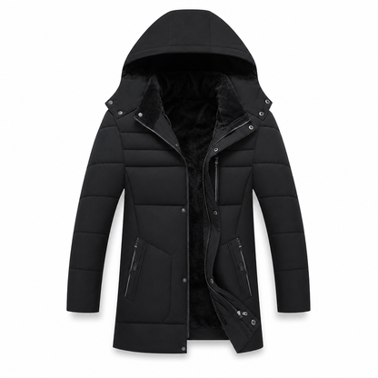 🖤 ❄️ Men's Mid-Length Winter Padded Thickened Business Casual Cotton Coat for Middle-Aged Men
