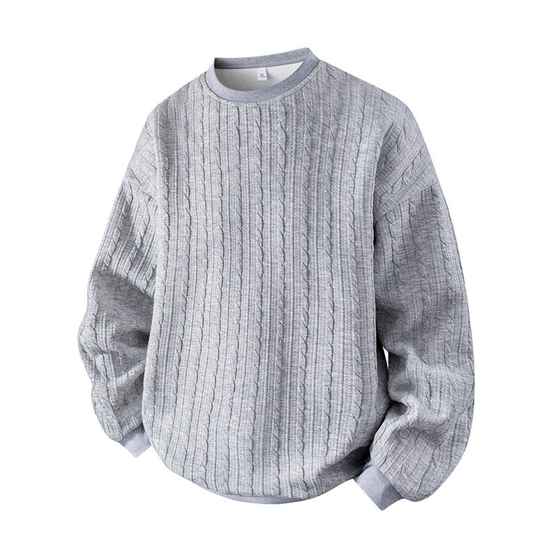 🧶 Men's Cable Knit Crewneck Sweatshirt ✨ – 50% OFF | Relaxed Fit & 30-Day Money-Back Guarantee