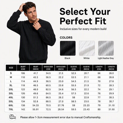 🧶 Men's Cable Knit Crewneck Sweatshirt ✨ – 50% OFF | Relaxed Fit & 30-Day Money-Back Guarantee