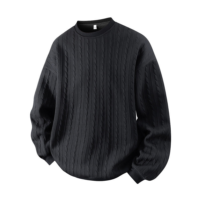 🧶 Men's Cable Knit Crewneck Sweatshirt ✨ – 50% OFF | Relaxed Fit & 30-Day Money-Back Guarantee