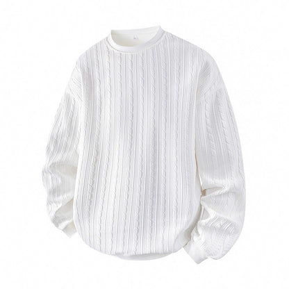 🧶 Men's Cable Knit Crewneck Sweatshirt ✨ – 50% OFF | Relaxed Fit & 30-Day Money-Back Guarantee