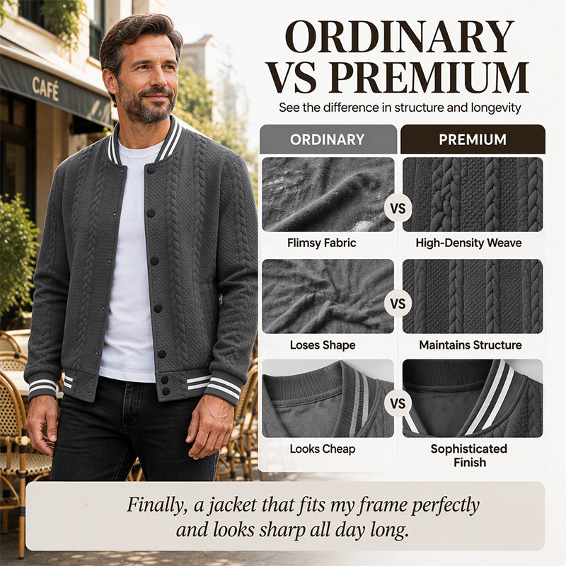 Men's Casual Jacquard Baseball Jacket