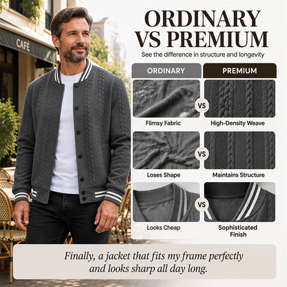 Men's Casual Jacquard Baseball Jacket