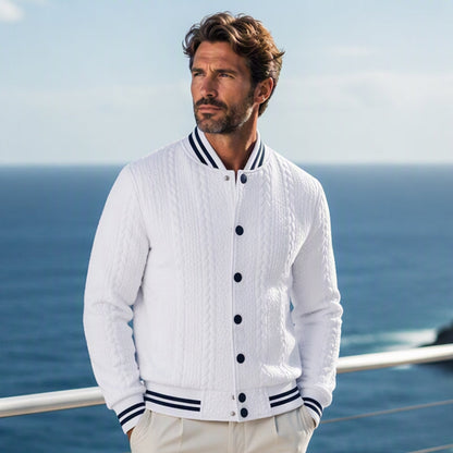 Men's Casual Jacquard Baseball Jacket