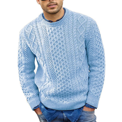 Men's Casual Cable Knit Crewneck Sweater