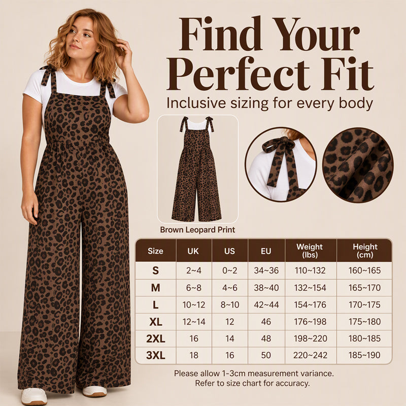 Women's Leopard Print Wide-Leg Jumpsuit