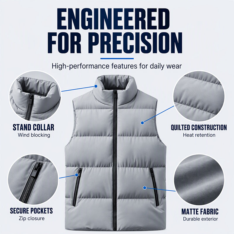 ⏰ Seasonal changeover sale: 50% off – quality at half the price! ✨Men's Classic Stand Collar Padded Vest
