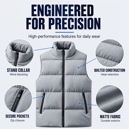 ⏰ Seasonal changeover sale: 50% off – quality at half the price! ✨Men's Classic Stand Collar Padded Vest