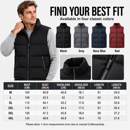 ⏰ Seasonal changeover sale: 50% off – quality at half the price! ✨Men's Classic Stand Collar Padded Vest