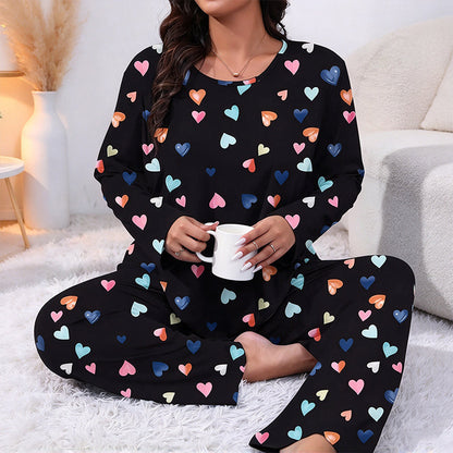 ❤️Women's Heart Print Long Sleeve Pajama Set🌸