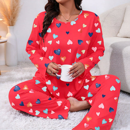❤️Women's Heart Print Long Sleeve Pajama Set🌸