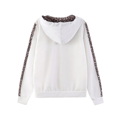 🌸Hot Sale 50% OFF✨Women's Leopard Print Long Sleeve Zipper Sweatshirt and Pants Set