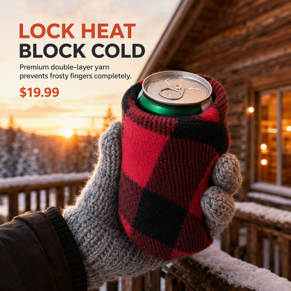 Knit Beer Mitt Drinking Glove for Holding Beer Bottles and Cans
