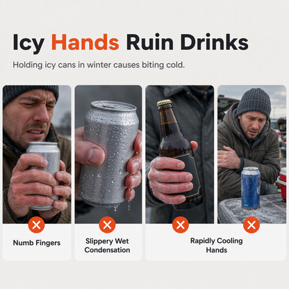 Knit Beer Mitt Drinking Glove for Holding Beer Bottles and Cans