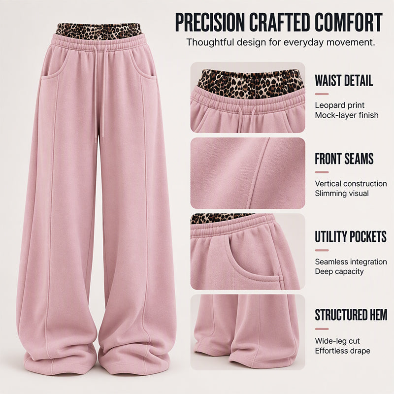 Women's Casual Leopard Print Patchwork Sweatpants