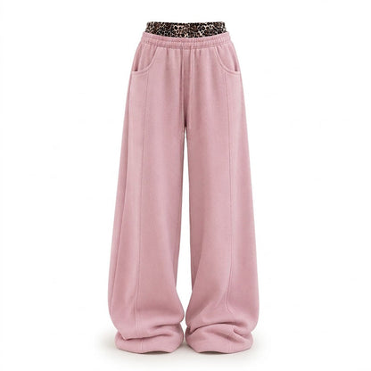 Women's Casual Leopard Print Patchwork Sweatpants