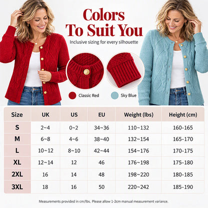 Women's Elegant Textured Cable Knit Cardigan