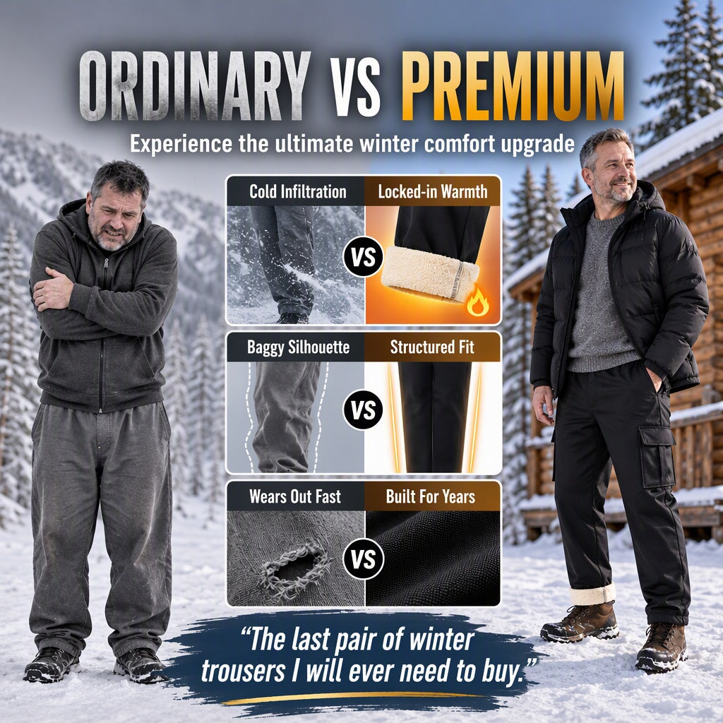 Men's Warm Plush-Lined Cargo Pants