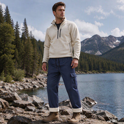 Men's Warm Plush-Lined Cargo Pants